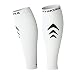 Rymora Calf Compression Sleeves for Men and Women (Calves Treatment for Shin Splints, Running, Etc) (One Pair) (White) (Medium)