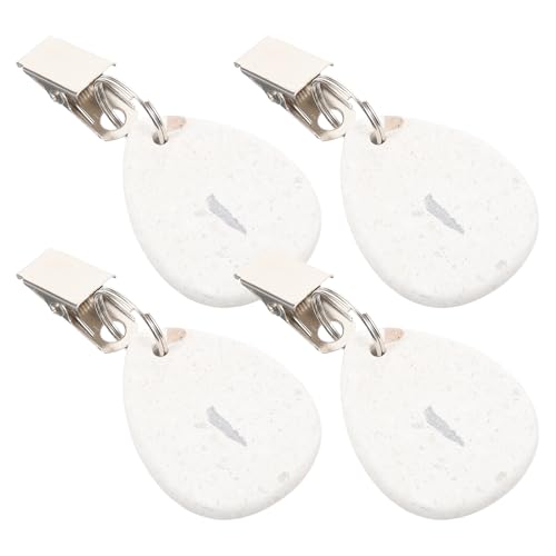 MUCKLILY 4 Pezzi Pesi per Tovaglie in Pietra Naturale Clip Metalliche Riutilizzabili, Morsetti Compatti per Copritavolo da Esterno, Fermatovaglia per Picnic Giardino e Feste