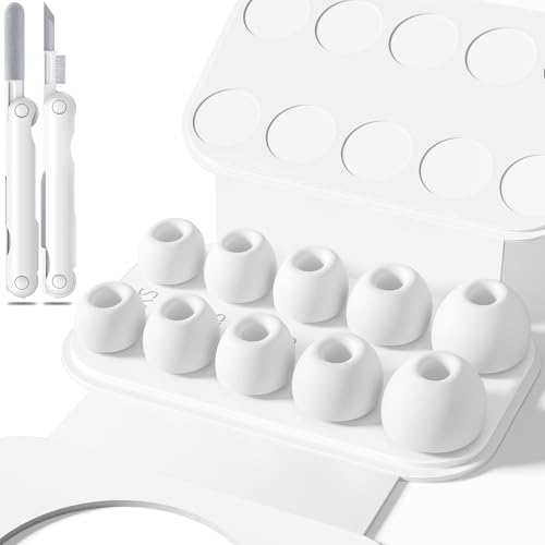 5 Pairs Replacement Ear Tips for AirPods Pro 3(2025) with Cleaning Kit, Anti-Slip Silicone Earplugs for Air Pod Pro 3 with Portable Storage Box (XXS/XS/S/M/L)