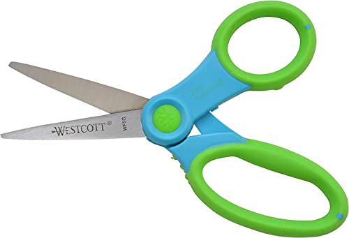 Westcott Soft Handle Kids Scissors With Anti-Microbial Protection, Assorted Colors, 5-Inch Pointed, 12 Pack (14874) #TOP3