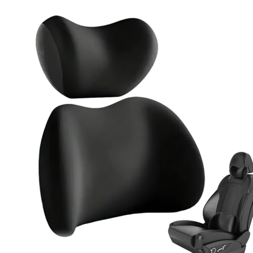 Reposacabezas y cojín Lumbar para Asiento de Coche, cojín Transpirable para Asiento de Coche, Funda extraíble, cojín para el Cuello y la Espalda