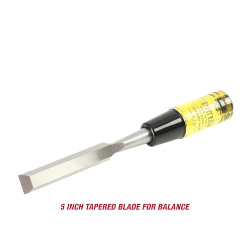Image of GreatNeck 5 /8 in Wood Chisel for Carpentry and Joinery, 5 Inch Blade, High Carbon Steel, Steel Cap Acetate Handle, Made in USA Woodworking Tools