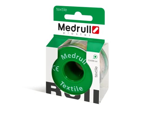 Medrull Fixierpflaster TEXTIL 5 m x 2,5 cm - Hypoallergenes Heftpflaster mit starker Klebkraft im Karton