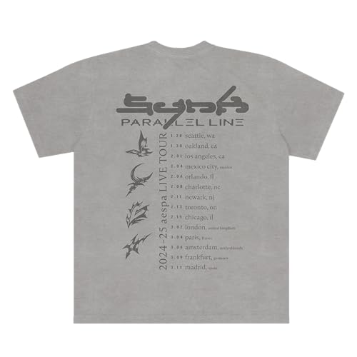 aespa Official SYNK PARALLEL LINE World Tour Merch Collection Dateback T-Shirt3
