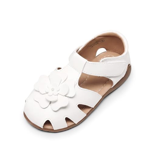 Image of DREAM PAIRS Girls Toddler /Little Kid Closed-Toe Flower Summer Dress Sandals Shoes