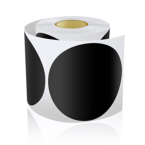 200 unidades de pegatinas redondas grandes, 90 mm, autoadhesivas, con código de colores, resistentes a la intemperie, color negro