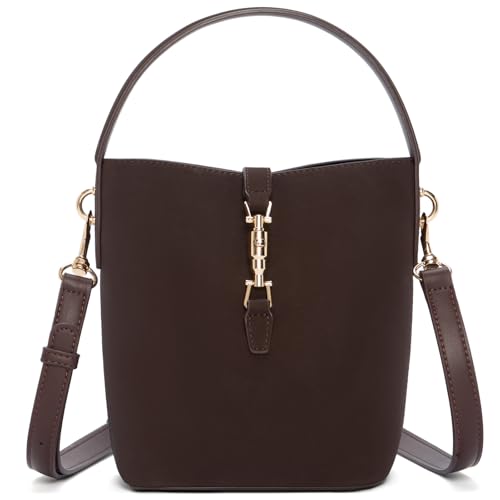 BOSTANTEN Small Bucket Bag for Women Crossbody Bags Trendy Vegan Leather Shoulder Purses Designer Ladies Handbags