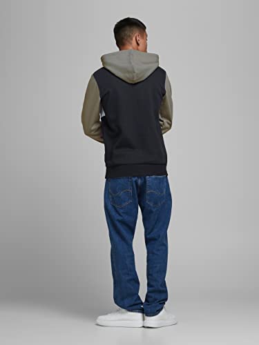 JACK & JONES Herren JJELOGO Blocking Sweat Hood, Grün (Dusty Olive/Reg) , XL – Ansicht 3