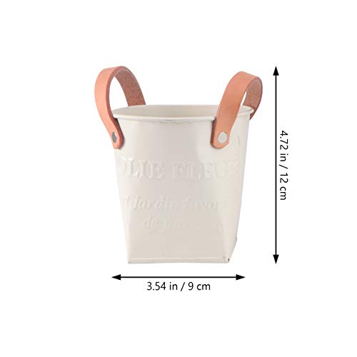 Yardwe 2Pcs Vasos de Metal Vintage Estilo Country Rústico Vaso de Flores de Ferro Recipiente Suculen