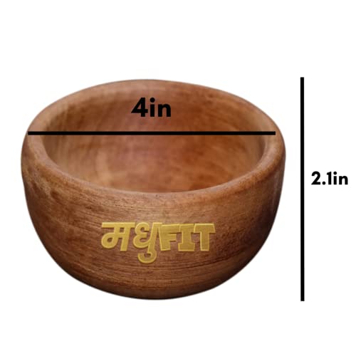 Image of MADHUFIT Vijaysar wood Glass and Vijaysar Bowl Combo | Pterocarpus Marsupium | Indian Kino Tree