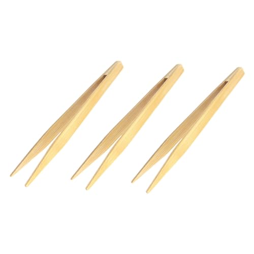 IMIKEYA 3pièces Pince Bamboo Multifonction Pour Cuisine Et Barbecue Servir Pain Viande Et Buffet Ustensile Bambou Naturel Léger Et Portable