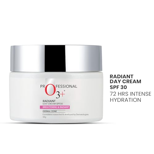 O3+ Radiant Day Cream SPF 30 | For Glowing, Even Skin Tone | Moisturises & Protects All Skin Types 50g