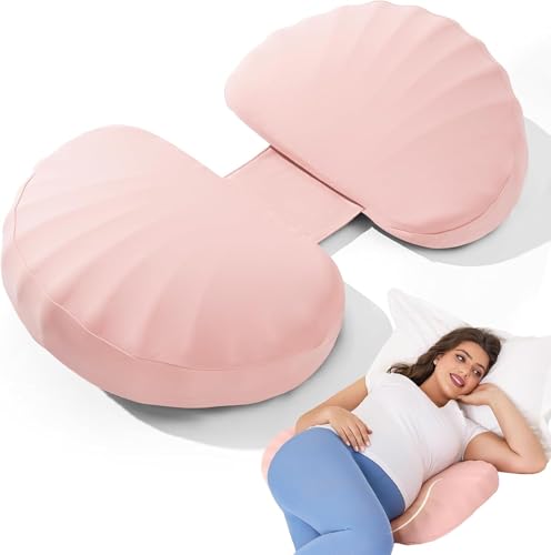 Image of Pregnancy Pillow for Sleeping Memory Foam Pillow for Side Sleeper, Maternity Pillow Support for Back, Belly, HIPS for Pregnant Women, Portable and Adjustable Travel Wedge Pink