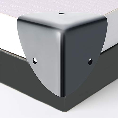 SAYAYO Eckenschutz Metall Kantenschutz Metall Schwarz Protektoren zum Umwickeln von Winkeln Holzkisten, Kofferraumboxen, Flightcases 4 Stück, EBJ039B-4P