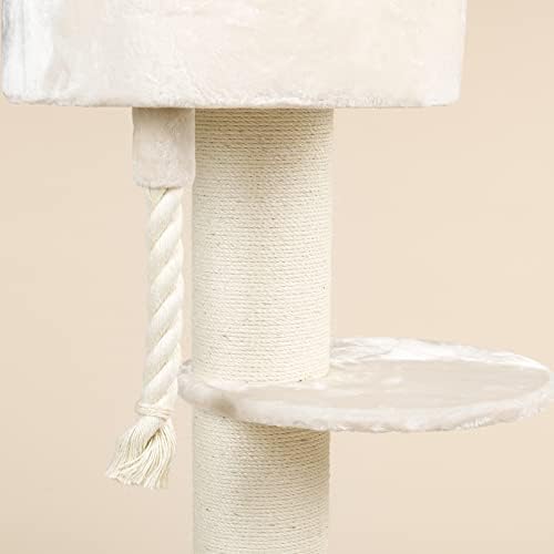 RHRQuality Maine Coon Sleeper XXL Stable Large Cat Scratching Post, Large Beige Cat Tree for Maine Coon or Other Heavy Cats, Climbing Tree, Scratching Furniture, Thick Trunk