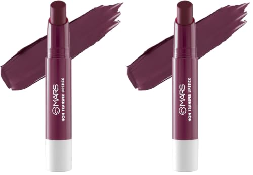 Image of MARS Matte Super Stay Lipstick | Up to 12 Hours Long Lasting | Smudge Proof and Waterproof Lipstick for Women (2.6 gm) (08-THUNDER) (Pack of 2)