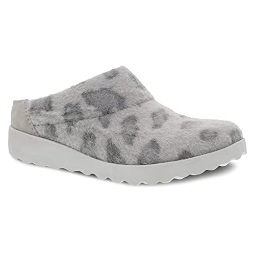 Dansko Women's Lucie Grey Leopard Wool Slipper 8.5-9 M Us - Outdoor Sole And Arch Support #TOP4