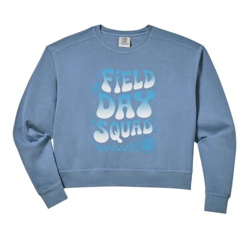 Womens Funny FIELD DAY SQUAD P.E Teacher Jump On Sports Cool Snack Comfort Colors Crop Sweatshirt