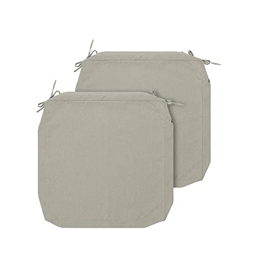 FUNHOME Outdoor Cushion Covers 24 x 24 x 4 inch,Set of 2,Replacement Square Seat Cushion Cover for Patio Furniture Chair,Water Resistant,Fade-Resistant Slipcover Only,No Insert(Light Brown)