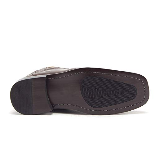 Jazamé Men's Leather Lined Ankle High Moto Zipped Chelsea Dress Boots Botas Bota3