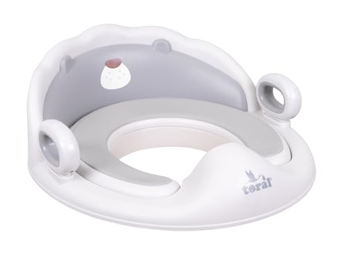 Toral Asiento Reductor con Asas para WC. Ayuda al aprendizaje de bebés y niños. Adaptador infantil portátil para váter MundiBebé +18 meses. Modelo Confort Osito