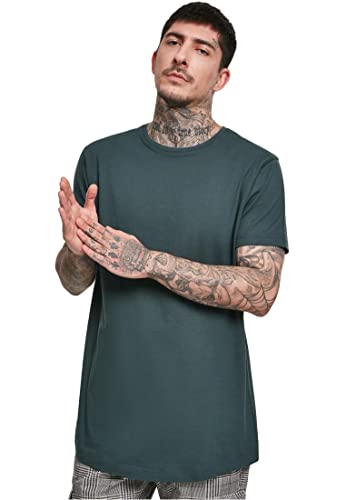 Urban Classics Homme Shaped Long Tee Manches Courtes Ourlet Arrondi Col Rond Basique Streetwear Minimaliste 100 Coton Jersey, Vert (Bottlegreen 02245), 3XL...