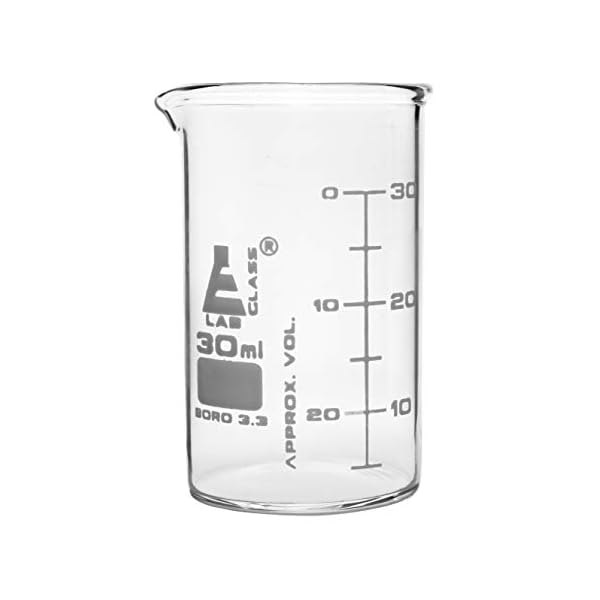 EISCO-12PK-Beakers-30ml-ASTM-Low-Form-with-Spout-Dual-Scale-White-Graduations-Borosilicate-33-Glass EISCO-12PK-Beakers-30ml-ASTM-Low-Form-with-Spout-Dual-Scale-White-Graduations-Borosilicate-33-Glass