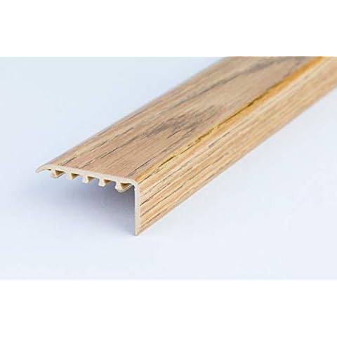 UPVC Stair Nosing 45x22 for Wooden Laminate Stairs Edge Protection KP-4522 TMW Profiles (Oak) Cover