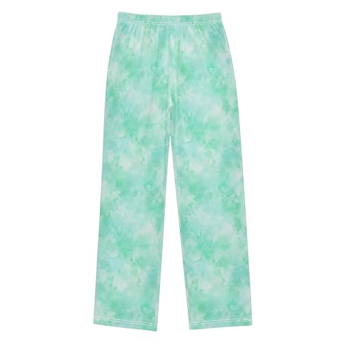 visesunny Boys' Pants Mint Green Tie Dye Jogger Pants Elastic Waist Long Bottoms Trousers with Pockets