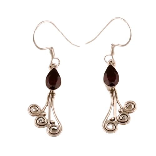 Quartz grenat boucles d'oreilles pendantes poire pour sublimer votre style quotidien