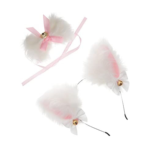 USHOBE 1 Conjunto Sino Gargantilha Fitas De Cabelo Para Meninas Fantasias De Halloween Coelho Preto