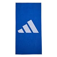 adidas Unisex Brand Stripes Towel, Royal Blue/White, L