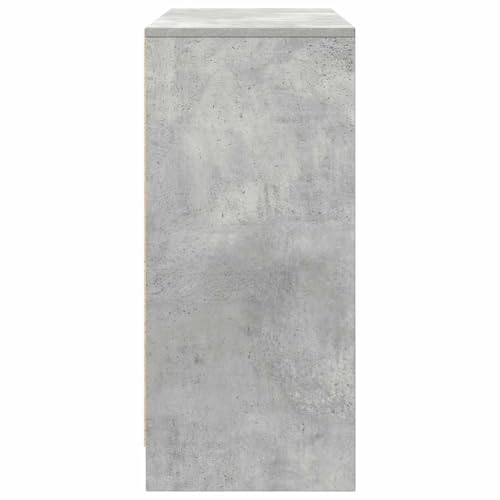 Cómoda de madera gris con 3 puertas y estantes interiores de gran capacidad 8
