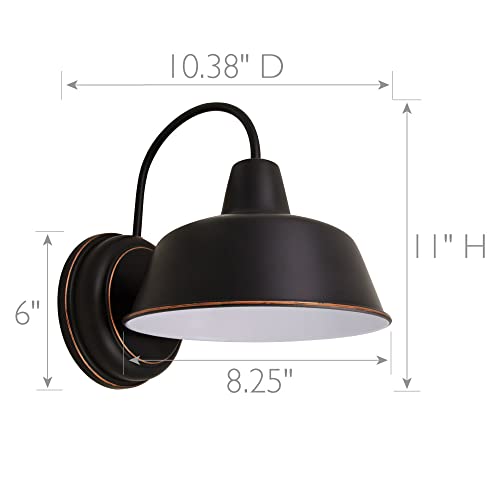 Image of Design House Mason Outdoor Wall Light, 8 inch, Oil Rubbed Bronze