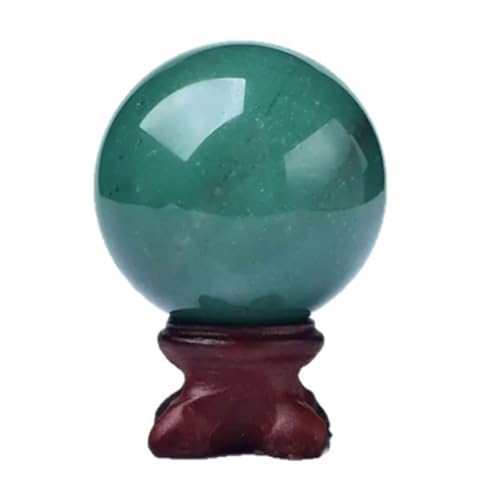 Bola de cuarzo verde con estante de madera el regalo ideal de armonía