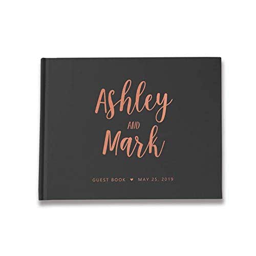 Rose Gold and Black Guest Book, Black Guest Book Wedding