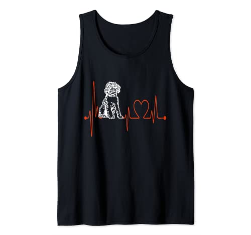 Lagotto Romagnolo - Latido de corazón para perro EKG My Dogs Are My Cardio Camiseta sin Mangas