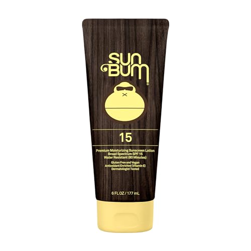 Sun Bum Original Moisturizing Sunscreen Lotion, SPF 15, 6 oz. Tube, 1 Count, Broad Spectrum UVA/UVB Protection, Paraben Free, Gluten Free, Vegan
