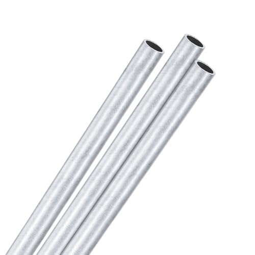 M METERXITY 3-Pack 300mm 6063 Aluminum Round Tube, 4mm ID 5mm OD Seamless Aluminum Tubing for Construction/Machining/DIY Crafting, Metal Straight Pipe [0.16"x0.2"x12"]