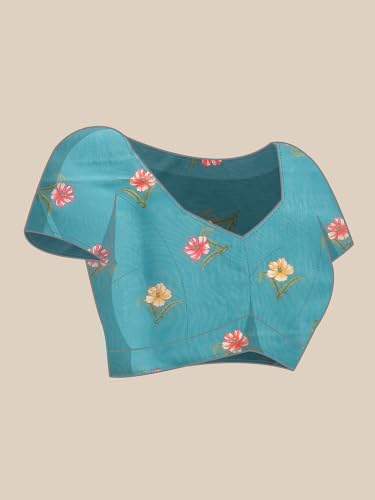 Image of Amazon Brand - Anarva Women's Kalamkari Saree With Blouse Piece