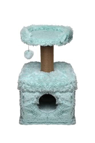 Griffoir Fluffy Topmast Lima bleu clair pour chat à poils longs