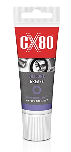 CX80 Lubrificante siliconico – grasso ad alte prestazioni incolore per plastica, gomma e metallo, certificato NSF, antiadesivo, resistente a temperature da -60 °C a +230 °C | Tubo da 40 g