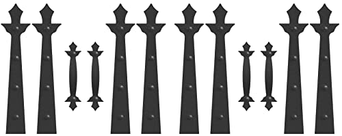 2 car Magnetic Garage Door Decorative Hardware, No Drill Removable Metal Garage Door Hardware Accents, Decorative Magnetic Hinges & Handles for Garage Doors (Black, 12Pack)