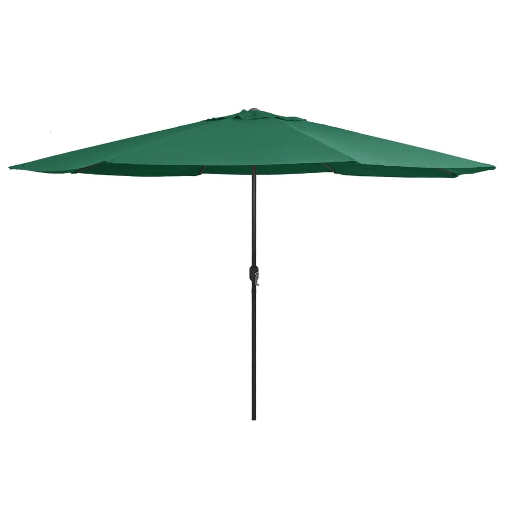 Parasol résistant au vent 390 cm inclinable avec structure métallique
