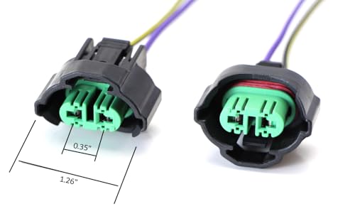 Ijdmtoy AA1175 2) Oem H11 H8 Female Adapters Wiring Harness Sockets W/ 4-Inch Wire Pigtails Compatible With Headlights Or Fog Lights Use thumb #4