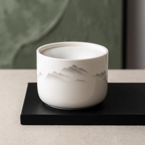 NUSITOU Ceramic Ashtray with Lid Funnel Design Jade Porcelain Easy to Clean Child-safe Outdoor Indoor Smoking Accessory