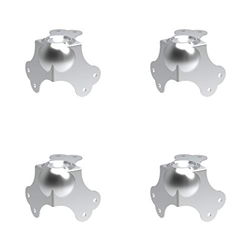 Image of Penn Elcom Flight Case Large Ball Corner (Set of 4) Bottom /Female /Leg | Zinc Finish | DJ /Audio /Sound Box (6.57 * 6.57 * 6.57 cm) Round Angle Edge | Case Protection with 6 Holes | Easy to Fit