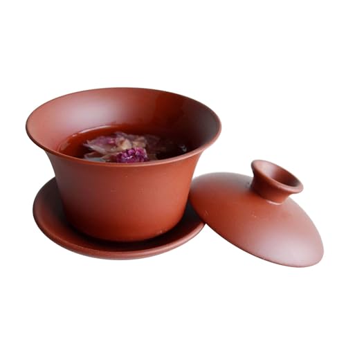 YXHUPOT Teetasse Kungfu-Teeschale, Zisha, Rotbraun, 130 ml, Rot