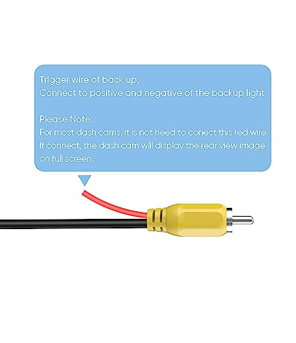 Image of RCA Plug to 4PIN Adapter Cable, 4Ft Connector Backup Camera to Dashcam Cord | Backup Camera Video Cable CVBS RCA Male Connector to 4P Female Adapter Wire，Rear View Camera Video to Mirror Cam Cable
