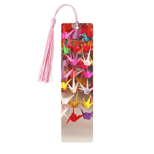 折り紙 鶴 しおり タッセル付き、木製しおり 女性用 男性用 ハンドメイド ブックマーク 本好きの方へ 読書ページマーカー 木製タグ オーナメント 誕生日 教師 ギフト